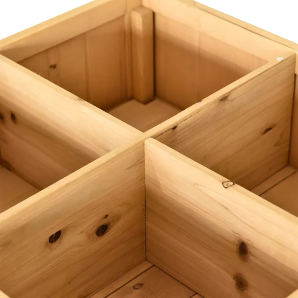 Planttafel hoogbed planttafel bloembak kweektafel 8 vakken met afvoer plank spar massief hout natuurhout 110 x 46 x 76 cm 10
