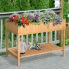 Planttafel hoogbed planttafel bloembak kweektafel 8 vakken met afvoer plank spar massief hout natuurhout 110 x 46 x 76 cm 2