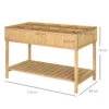 Planttafel hoogbed planttafel bloembak kweektafel 8 vakken met afvoer plank spar massief hout natuurhout 110 x 46 x 76 cm 4