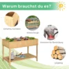 Planttafel hoogbed planttafel bloembak kweektafel 8 vakken met afvoer plank spar massief hout natuurhout 110 x 46 x 76 cm 5