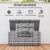 Rattan kussenbox 380l weerbestendig met deksel ingebouwde handvat opslagruimte uv bestendig tuinbox opbergdoos bijzettafel tuinkist voor tuin balkon 130x61x65 cm donkergrijs 7