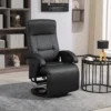 Relaxstoel draaibare tv stoel met ligfunctie, ligstoel tv stoel met verstelbare rugleuning, voetsteun, ruststoel voor woonkamer, kunstleer, zwart 2