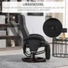 Relaxstoel draaibare tv stoel met ligfunctie, ligstoel tv stoel met verstelbare rugleuning, voetsteun, ruststoel voor woonkamer, kunstleer, zwart 5