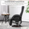 Relaxstoel draaibare tv stoel met ligfunctie, ligstoel tv stoel met verstelbare rugleuning, voetsteun, ruststoel voor woonkamer, kunstleer, zwart 6