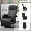Relaxstoel draaibare tv stoel met ligfunctie, ligstoel tv stoel met verstelbare rugleuning, voetsteun, ruststoel voor woonkamer, kunstleer, zwart 7