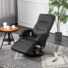 Relaxstoel draaibare tv stoel met ligfunctie, ligstoel tv stoel met verstelbare rugleuning, voetsteun, ruststoel voor woonkamer, kunstleer, zwart 8