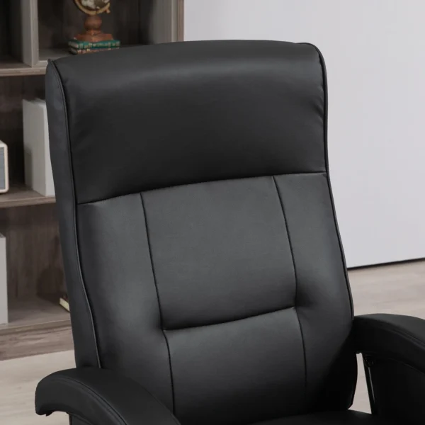 Relaxstoel draaibare tv stoel met ligfunctie, ligstoel tv stoel met verstelbare rugleuning, voetsteun, ruststoel voor woonkamer, kunstleer, zwart 9