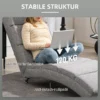 Relaxstoel ligstoel loungestoel gestoffeerde fauteuil chaise longue met linnenlook, stalen poten relaxfauteuil voor woonkamer lichtgrijs 7