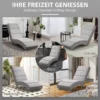 Relaxstoel ligstoel loungestoel gestoffeerde fauteuil chaise longue met linnenlook, stalen poten relaxfauteuil voor woonkamer lichtgrijs 8