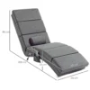 Relaxstoel met massagefunctie elektrische loungestoel massagestoel met hoge rugleuning, afstandsbediening, opvouwbaar televisiestoel met 5 modi, kussen, donkergrijs 4