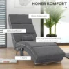 Relaxstoel met massagefunctie elektrische loungestoel massagestoel met hoge rugleuning, afstandsbediening, opvouwbaar televisiestoel met 5 modi, kussen, donkergrijs 6