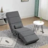 Relaxstoel met massagefunctie elektrische loungestoel massagestoel met hoge rugleuning, afstandsbediening, opvouwbaar televisiestoel met 5 modi, kussen, donkergrijs 8
