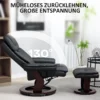 Relaxstoel met voetenbank, 360° draaibare televisiestoel met ligfunctie, tv stoel met pocketvering voor woonkamer, kunstleer, zwart 7