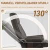 Relaxstoel met voetenbank, draaibare tv stoel met ligfunctie, tv stoel met houten frame, tot 150 kg belastbaar, voor woonkamer, kunstleer, bruin 5