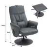 Relaxstoel met voetenbank, elektrische massagestoel met ligfunctie, 10 massagepunten, draaibare televisiestoel met zijvak, afstandsbediening, kunstleer, donkergrijs 4