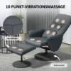 Relaxstoel met voetenbank, elektrische massagestoel met ligfunctie, 10 massagepunten, draaibare televisiestoel met zijvak, afstandsbediening, kunstleer, donkergrijs 5