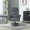 Relaxstoel met voetenbank, elektrische massagestoel met ligfunctie, 10 massagepunten, draaibare televisiestoel met zijvak, afstandsbediening, kunstleer, donkergrijs 8