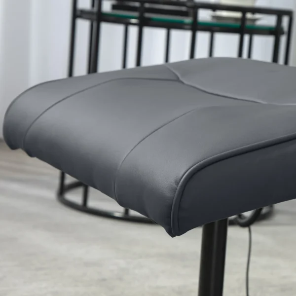 Relaxstoel met voetenbank, elektrische massagestoel met ligfunctie, 10 massagepunten, draaibare televisiestoel met zijvak, afstandsbediening, kunstleer, donkergrijs 9