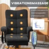 Relaxstoel met voetenbank, opbergruimte, elektrische massagestoel met ligfunctie, draaibare televisiestoel met zijvak, afstandsbediening, houten frame, polyester, zwart 5