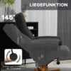 Relaxstoel met voetenbank, opbergruimte, elektrische massagestoel met ligfunctie, draaibare televisiestoel met zijvak, afstandsbediening, houten frame, polyester, zwart 6