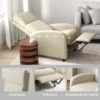 Relaxstoel tv stoel met ligfunctie gestoffeerd, tv stoel ligstoel met linnenlook, voetensteun, tot 120 kg belastbaar, voor woonkamer, crèmewit 9