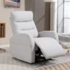 Relaxstoel, tv stoel met ligfunctie, gevoerde tv stoel met voetensteun, linnenlook ruststoel voor woonkamer, slaapkamer tot 150 kg, lichtgrijs 10