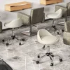 Rolkruk hoogteverstelbare werkkruk 63 83 cm draaikruk met wielen draaibare salonstoel salonkruk kunstleer wit 10