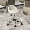 Rolkruk hoogteverstelbare werkkruk 63 83 cm draaikruk met wielen draaibare salonstoel salonkruk kunstleer wit 2