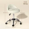 Rolkruk hoogteverstelbare werkkruk 63 83 cm draaikruk met wielen draaibare salonstoel salonkruk kunstleer wit 4