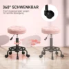 Rolkruk in hoogte verstelbaar draaikruk 50 66 cm werkkruk 360° draaibaar bureaustoel kruk voor kantoor, salon, massage, spa roze 7