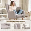 Schommelstoel schommelstoel met hoge rugleuning, koordlook, schommelstoel relaxstoel met brede armleuning, houten sleden, stille stoel voor woonkamer, slaapkamer, balkon lichtgrijs 5