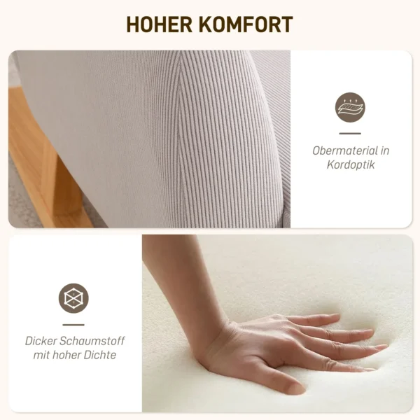 Schommelstoel schommelstoel met hoge rugleuning, koordlook, schommelstoel relaxstoel met brede armleuning, houten sleden, stille stoel voor woonkamer, slaapkamer, balkon lichtgrijs 6