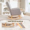 Schommelstoel schommelstoel met hoge rugleuning, koordlook, schommelstoel relaxstoel met brede armleuning, houten sleden, stille stoel voor woonkamer, slaapkamer, balkon lichtgrijs 7