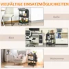 Serveerwagen met 3 niveaus keukenwagen met wielen handvat rolwagen met haken en mand, keukenrek, multifunctionele wagen voor keuken kantoor badkamer, zwart 8
