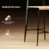 Set van 2 barkrukken, barkruk met voetsteun, metalen frame, keukenstoel met zithoogte van 66 cm, toonbankkruk eenvoudige montage, industrieel ontwerp natuurhout+zwart 6