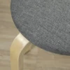 Set van 4 eetkamerkrukken stapelbare krukken, ronde krukken, keukenkrukken met linnenlook, gestoffeerde krukken voor eetkamer, woonkamer, keuken, grijs 10