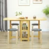 Set van 4 eetkamerkrukken stapelbare krukken, ronde krukken, keukenkrukken met linnenlook, gestoffeerde krukken voor eetkamer, woonkamer, keuken, grijs 8