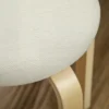 Set van 4 eetkamerkrukken stapelkrukken ronde krukken, keukenkrukken met linnenlook, gestoffeerde krukken voor eetkamer, woonkamer, keuken, crèmewit 9