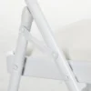 Set van 4 klapstoelen, draagbare bureaustoel met kussen, kunstleer, stalen poten, vouwstoel voor kantoor receptie wachtkamer, wit 10