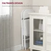 Set van 4 klapstoelen, draagbare bureaustoel met kussen, kunstleer, stalen poten, vouwstoel voor kantoor receptie wachtkamer, wit 7