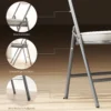 Set van 4 vouwstoelen campingstoel met gevoerde rugleuning, opvouwbare bureaustoel met stalen frame, keukenstoel met kussen tot 120 kg belastbaar voor gasten, kantoor, camping, crèmewit 7