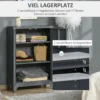 Sideboard keukenkast met magnetische lamellen dubbele deur, verstelbare legplank, moderne opbergkast voor woonkamer, slaapkamer 75 x 33 x 110 cm grijs 5
