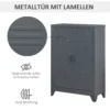 Sideboard keukenkast met magnetische lamellen dubbele deur, verstelbare legplank, moderne opbergkast voor woonkamer, slaapkamer 75 x 33 x 110 cm grijs 6