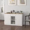 Sideboard opslagkast met lade, 2 deuren, 2 open planken, bijzetkast voor keuken, woonkamer, 120 x 35 x 75,2 cm wit 10
