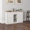 Sideboard opslagkast met lade, 2 deuren, 2 open planken, bijzetkast voor keuken, woonkamer, 120 x 35 x 75,2 cm wit 2