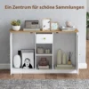Sideboard opslagkast met lade, 2 deuren, 2 open planken, bijzetkast voor keuken, woonkamer, 120 x 35 x 75,2 cm wit 5