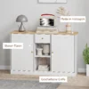 Sideboard opslagkast met lade, 2 deuren, 2 open planken, bijzetkast voor keuken, woonkamer, 120 x 35 x 75,2 cm wit 6