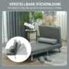 Slaapstoel, klapstoel met bedfunctie, rugkussen, opvouwbare relaxstoel in fluweel look, verstelbare rugleuning, tot 150 kg belastbaar, voor woonkamer, grijs 6