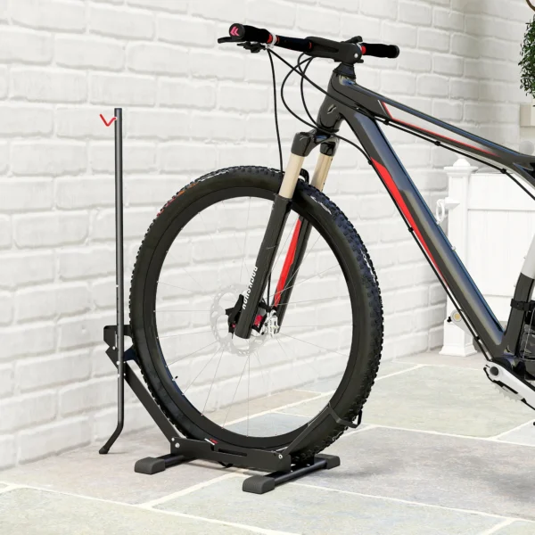 Sportnow fietsstandaard voor fietsen staal fietsenhouder met 80 mm bandbreedte vrijstaande grondparker meervoudige standaard parkeerstandaard fietsstandaard voor grond 75 x 41 x 81h cm zwart 10