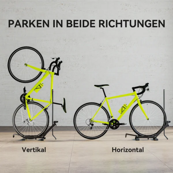 Sportnow fietsstandaard voor fietsen staal fietsenhouder met 80 mm bandbreedte vrijstaande grondparker meervoudige standaard parkeerstandaard fietsstandaard voor grond 75 x 41 x 81h cm zwart 5